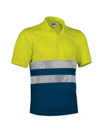 POLO ALTA VISIBILIDADE AMARELO / AZUL MARINHO 