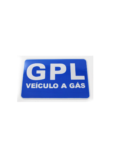 PLACAS GPL VEICULO A GAS COM IMAN AUTOCOLANTE 15X9.5CM