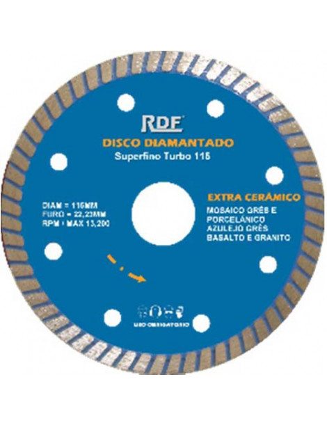 DISCO DIAMANTE 115MM TURBO EXTRA FINO RDF