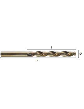 BROCAS HSS COB 5% (OURO) 8MM INOX HEPYC-1105-DIN338 N-135º REF.2411050800