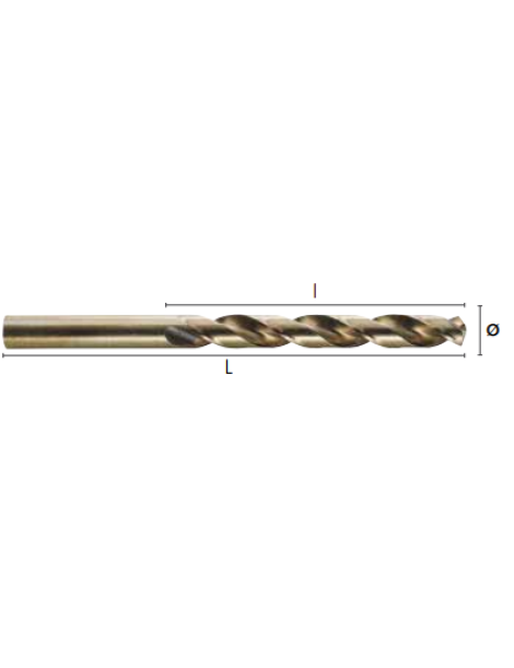 BROCAS HSS COB 5% (OURO) 4MM INOX HEPYC-1105-DIN338 N-135º REF.2411050400