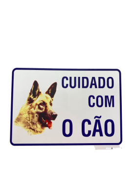 PLACAS "CUIDADO COM O CÃO" (CHAPA) 10X14CM