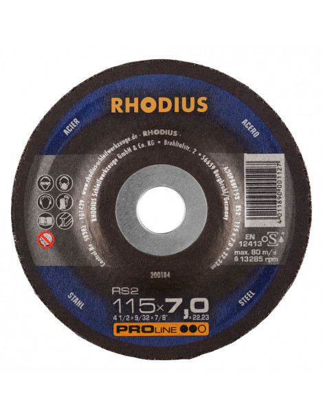 DISCOS REBARBAR RHODIUS 115X7MM PROLINE RS2