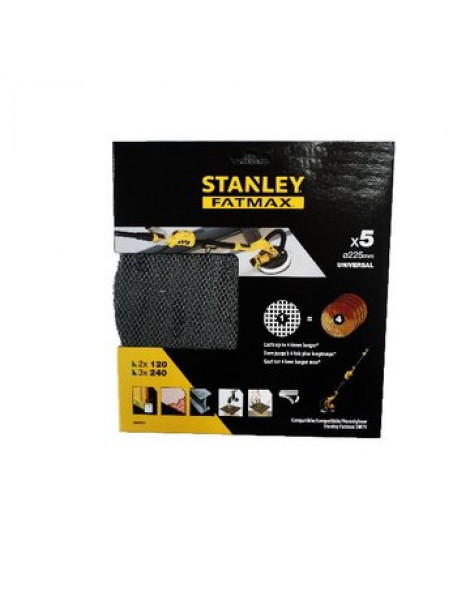 LIXA ORBITAL 225MM 5PCS STANLEY