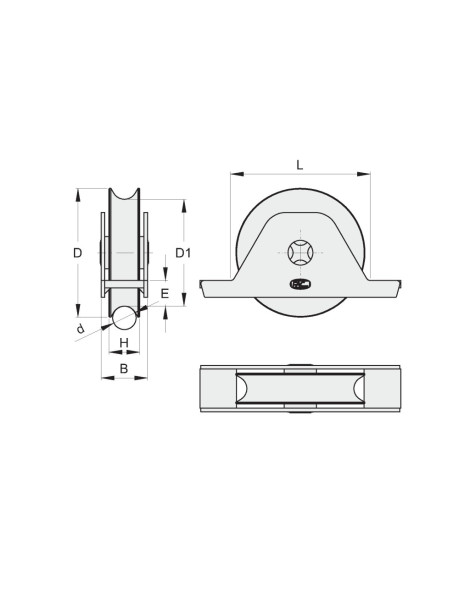 RODA SUPORTE LATERAL SUPERIOR 75X16 GOLA U REF.723.75 