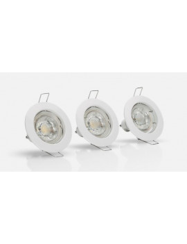 CONJUNTO 3 LÂMPADAS LED 6W C/ARO INOX ACETIN. ASLO