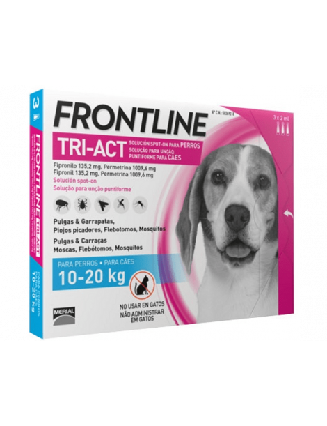 FRONTLINE TRI-ACT (UNIDADE) 10-20KGS CÃO 1 PIPETA