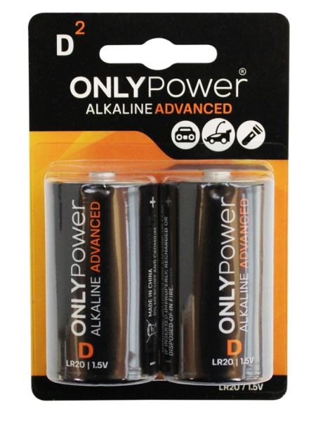 PILHAS LR20 ADV ALCALINA ONLYPOWER