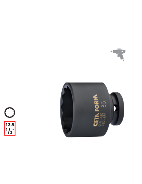 CHAVE CAIXA 1/2 36MM (12  FACES) IMPACTO CETAFORM 
