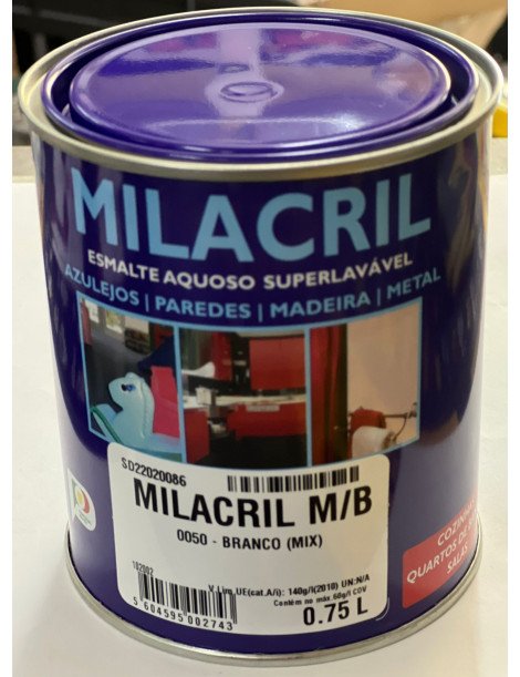 ESMALTES MILACRIL MEIO BRILHO BRANCO 0.75LT