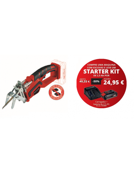 SERROTES A BATERIA GE-GS 18 LI SOLO (REF:3408220) + STARTER KIT 2.5AH (REF:4512097) EINHELL 