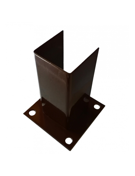 BASE METÁLICA POSTE TOP CASTANHO RAL 8014