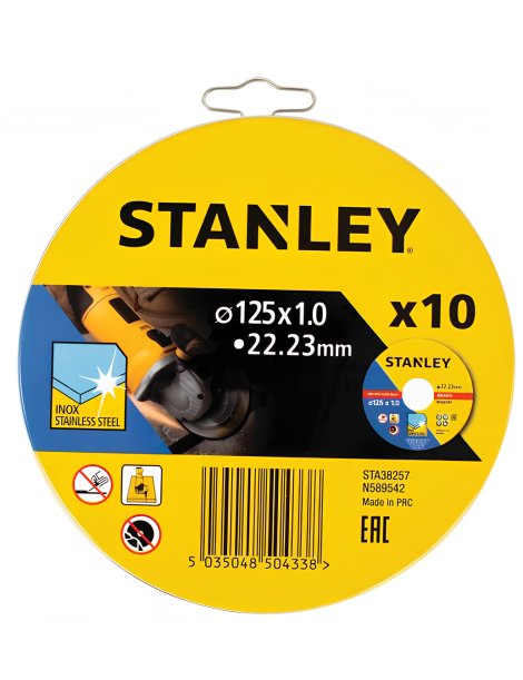 DISCO C/INOX 125MM CX.10UND. STANLEY REF.STA38257