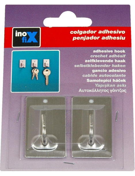 CABIDE INOX AUTOCOLANTE 2 UNIDADES