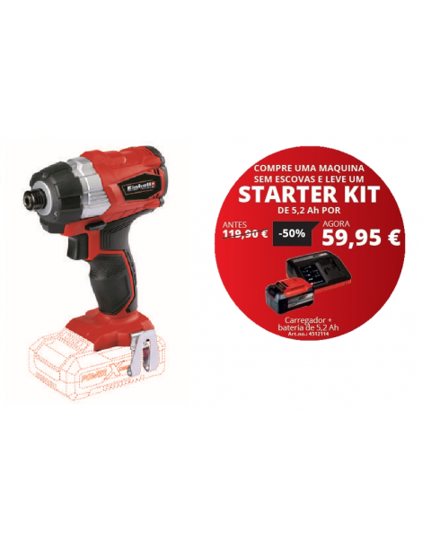 APARAFUSADOR IMPACTO S/FIO TE-CI 18 LI BRUSHLESS (REF:4510030) + STARTER KIT 5.2AH (REF:4512114)