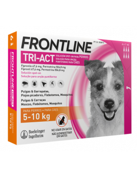 FRONTLINE TRI-ACT (CAIXA) 5-10KGS CÃO CX. 3UNID.