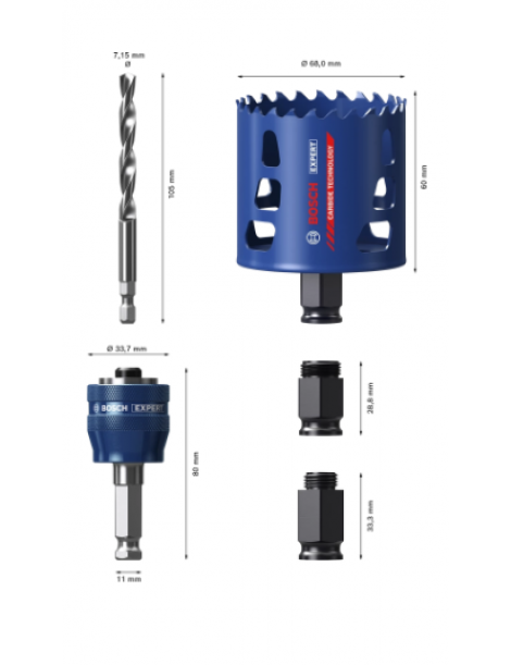 SERRAS CRANEANA 68MM MULTIMATERIAL BOSCH