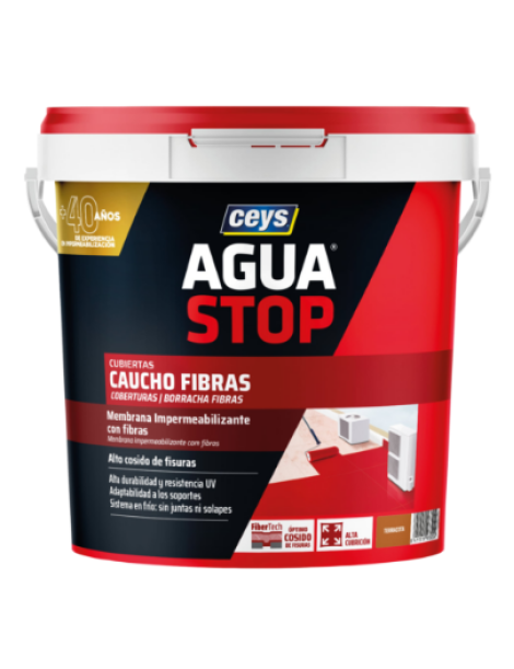 AGUASTOP BORRACHA ACRILICA  5LT FIBRAS CEYS