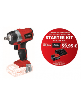 CHAVE DE IMPACTO BRUSHLESS TE-CW 18 LI BL A BATERIA (REF:4510040) + STARTER KIT 5.2AH (4512114) EINHELL