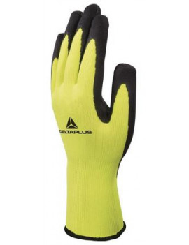 LUVAS DE MALHA POLIÉSTER AMARELO FLUORESCENTE PRETO REF.DPVV733