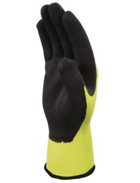 LUVAS DE MALHA POLIÉSTER AMARELO FLUORESCENTE PRETO REF.DPVV733