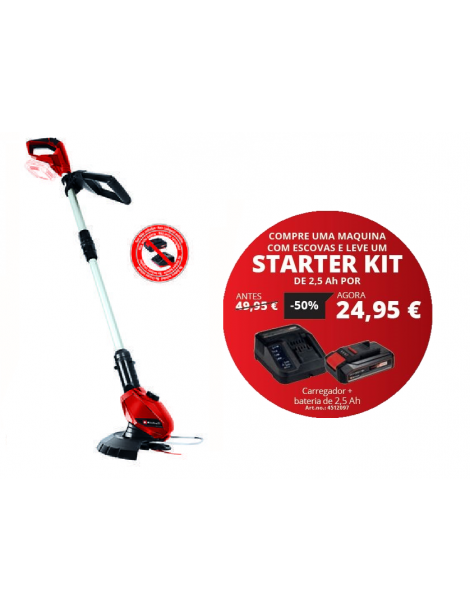 APARADOR RELVA GE-CT 18 LI-SOLO (REF:3411172) + STARTER KIT 2.5AH (REF:4512097) EINHELL