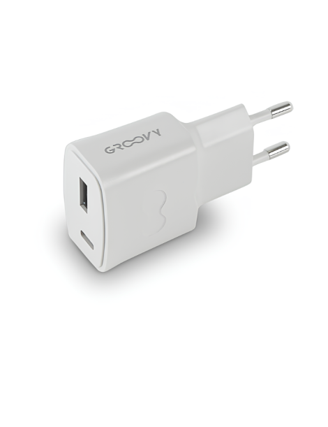 CARREGADOR USB+TIPO C 2AMP GROOVY 