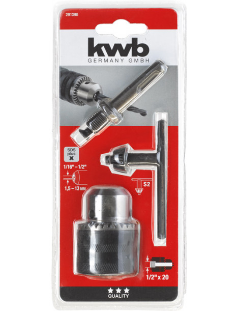 BUCHAS BERBEQUIM 13MM CHAVE + ADAPTADOR KWB REF.49291390