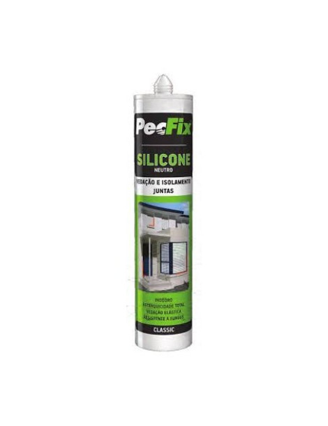 SILICONES NEUTROS CLASSIC PECFIX 300ML BRANCO/TRANSP