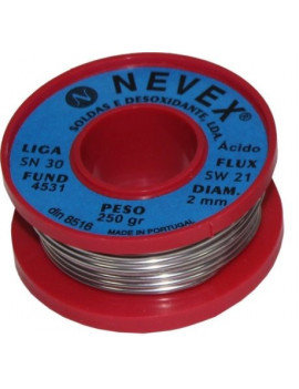 ESTANHO 2MM 30/70 250GRS. NEVEX 40% EST.