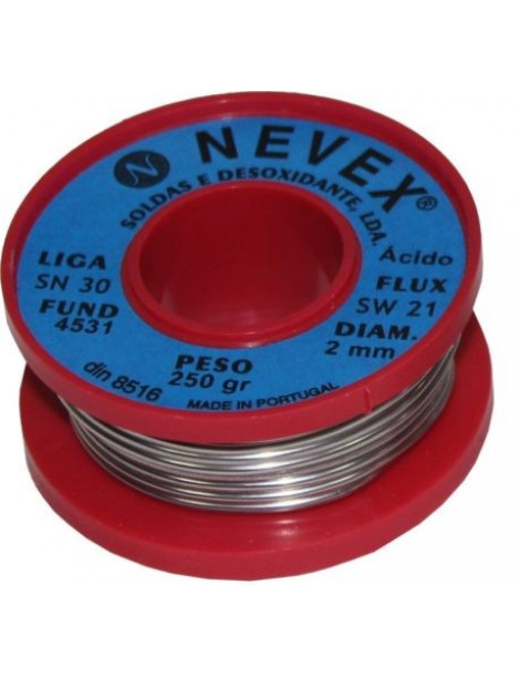 ESTANHO 2MM 30/70 250GRS. NEVEX 40% EST.