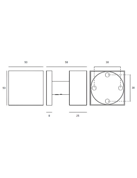 PUXADOR FIXO 50MM QUADRADO JNF IN.00.111