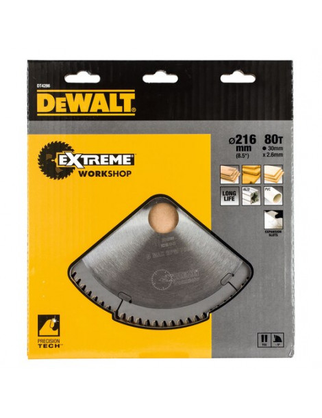 DISCO DIAMANTE DEWALT C/ALUMINIO 216X2.6MM 80 DENTES