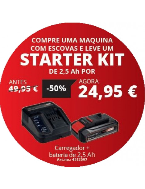 POLIDORA MULTI-ROTAÇÃO CE-CP 18/180 LI E- A BATERIA (REF:2093320) STARTER KIT 2.5AH (REF:4512097) EINHELL