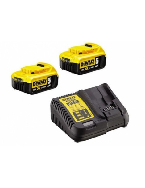 KIT 2 BATERIAS 5 AMP + CARREGADOR DEWALT