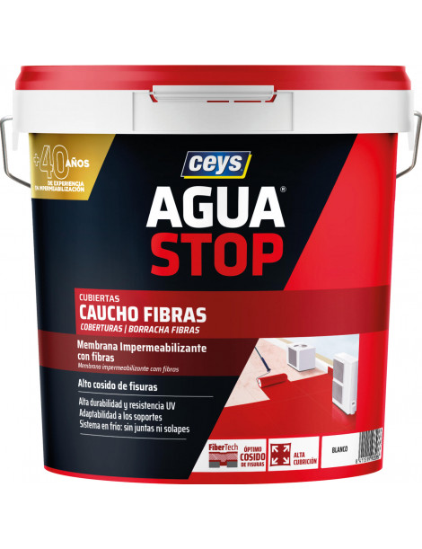 AGUASTOP BORRACHA FIBRA BRANCO 20KG