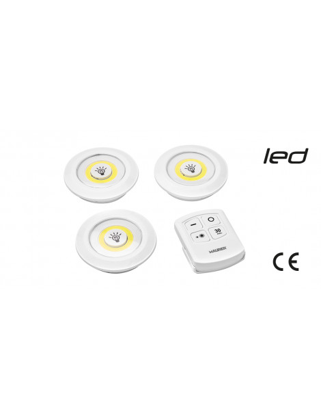 KIT 3 LUZES LED C/CONTROLO REMOTO