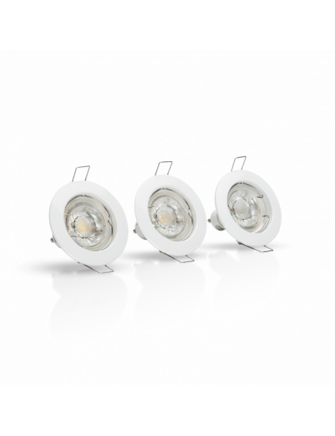 CONJUNTO 3 LÂMPADAS LED 6W C/ARO FIXO 