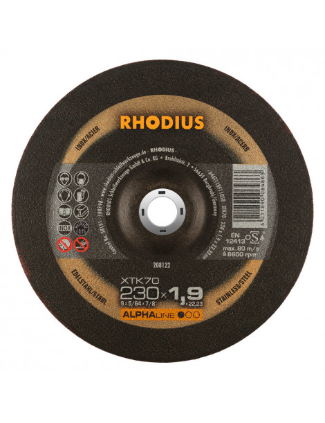 DISCOS C/INOX RHODIUS 230X1.9MM ALPHA XTK70