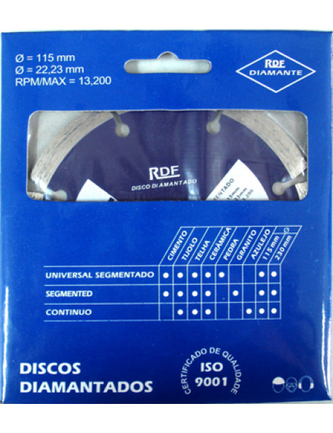 DISCO DIAMANTE 115MM RDF SEGEMENTADO UNIVERSAL