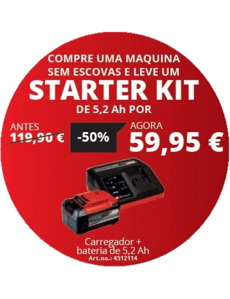 MARTELO PERFURADOR HEROCCO A BATERIA (REF:4513900) + STARTER KIT 5.2AH (REF:451214) EINHELL 