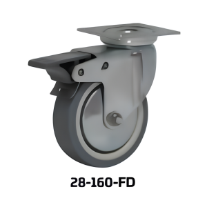 RODIZIO GIRATÓRIO 50MM C/TRAVÃO BORRACHA BPG2 PCL2-FD GAYNER