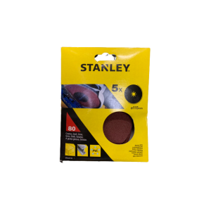 DISCOS LIXA STANLEY 115MM GRÃO-80