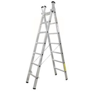 ESCADA DUPLA 2+2 ALUMÍNIO DEGRAU QUADRADO LITAN