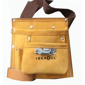 BOLSA FERRAMENTA COURO SIMPLES 5 BOLSOS IBERTUL