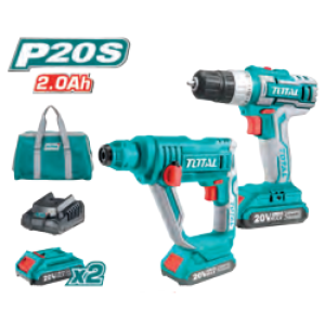 PACK BERBEQUIM / APARAFUSADORA A BATERIA + MARTELO PERFURADOR A BATERIA 20V TOTAL REF.TCKLI2008