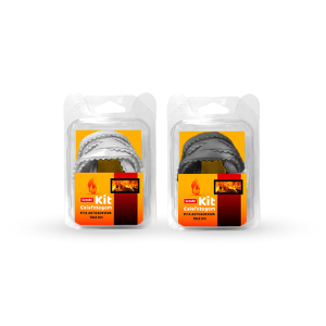 KIT CORDÃO 10X2MM VIDRO SALAMANDRA ACHATADO CINZA