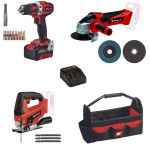 KIT APARAFUSADORA + REBARBADORA + SERRA VERTICAL EINHELL REF.4257241