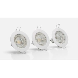 CONJUNTO 3 LÂMPADAS LED 6W C/ARO INOX ACETIN. ASLO