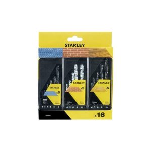 JOGOS 16 BROCAS P/METAL/PEDRA/MADEIRA STANLEY REF.STA56045-QZ